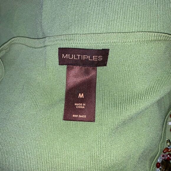 Multiples shirt sleeve top with embellished neck - Picture 2 of 8